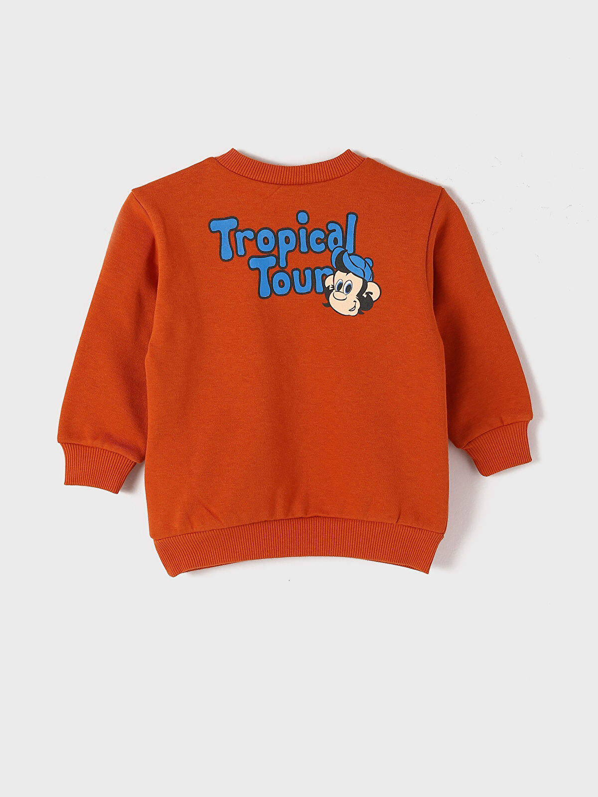LCW baby Crew Neck Long Sleeve Nostalgic Monkey Printed Baby