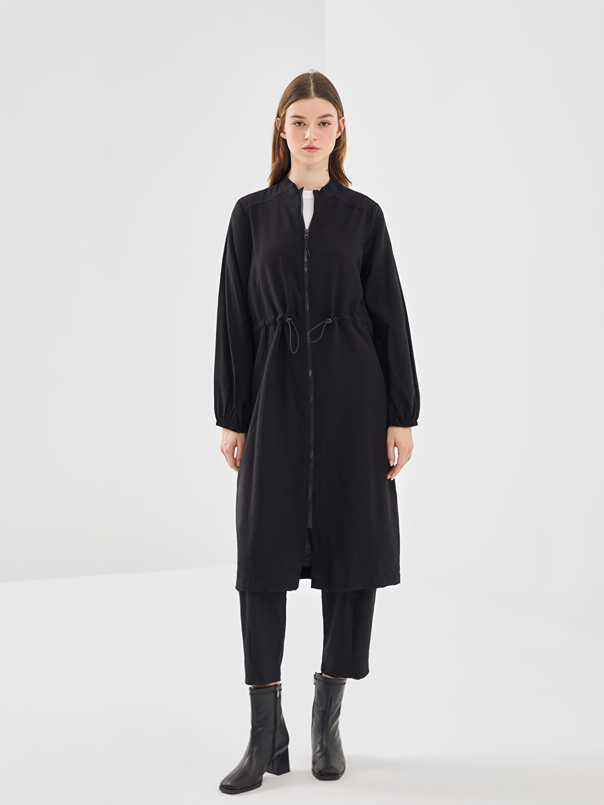 LCW Modest Siyah Dik Yaka Kadın Tunik - W4GY86Z8-RQL | LCW