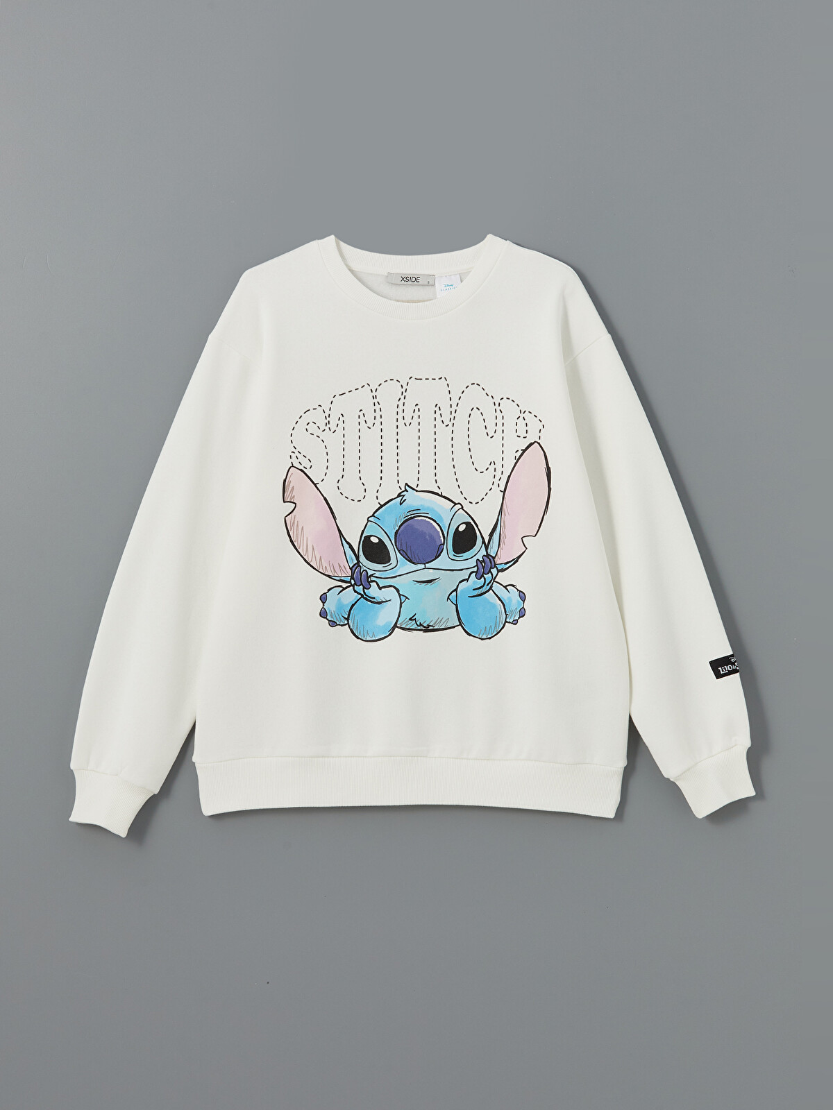 XSIDE Crew Neck Stitch Printed Oversize Women's Thick Sweatshirt