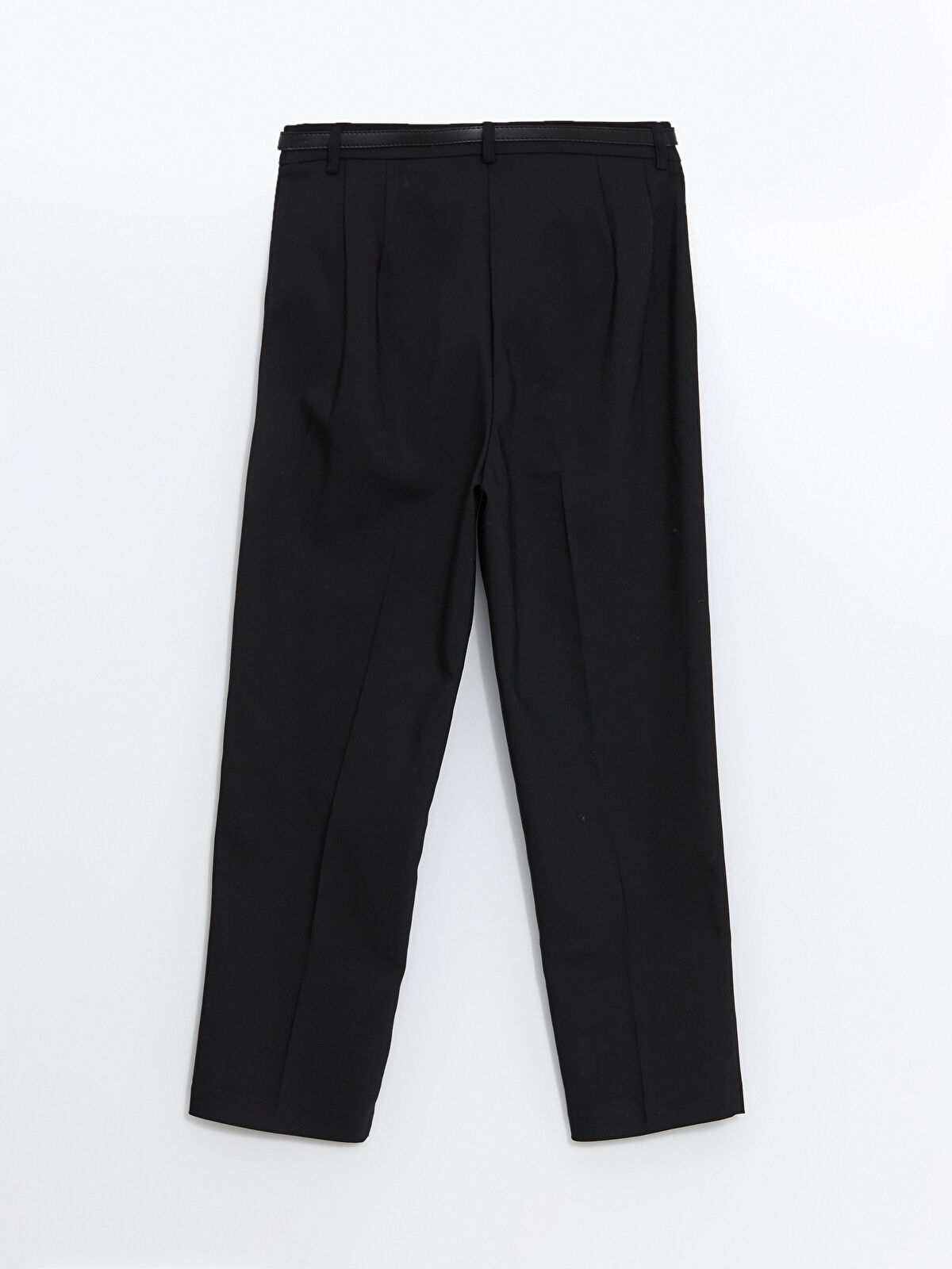 Siyah Kadın Beli Kemerli Düz Pantolon - W4HL26Z8-CVL | LCW
