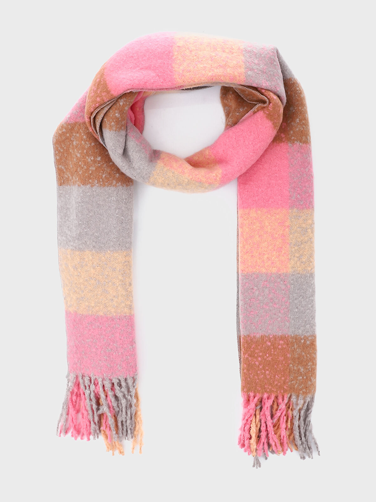 LCW ACCESSORIES Color Block Tasseled Women's Scarf -W4I469Z8