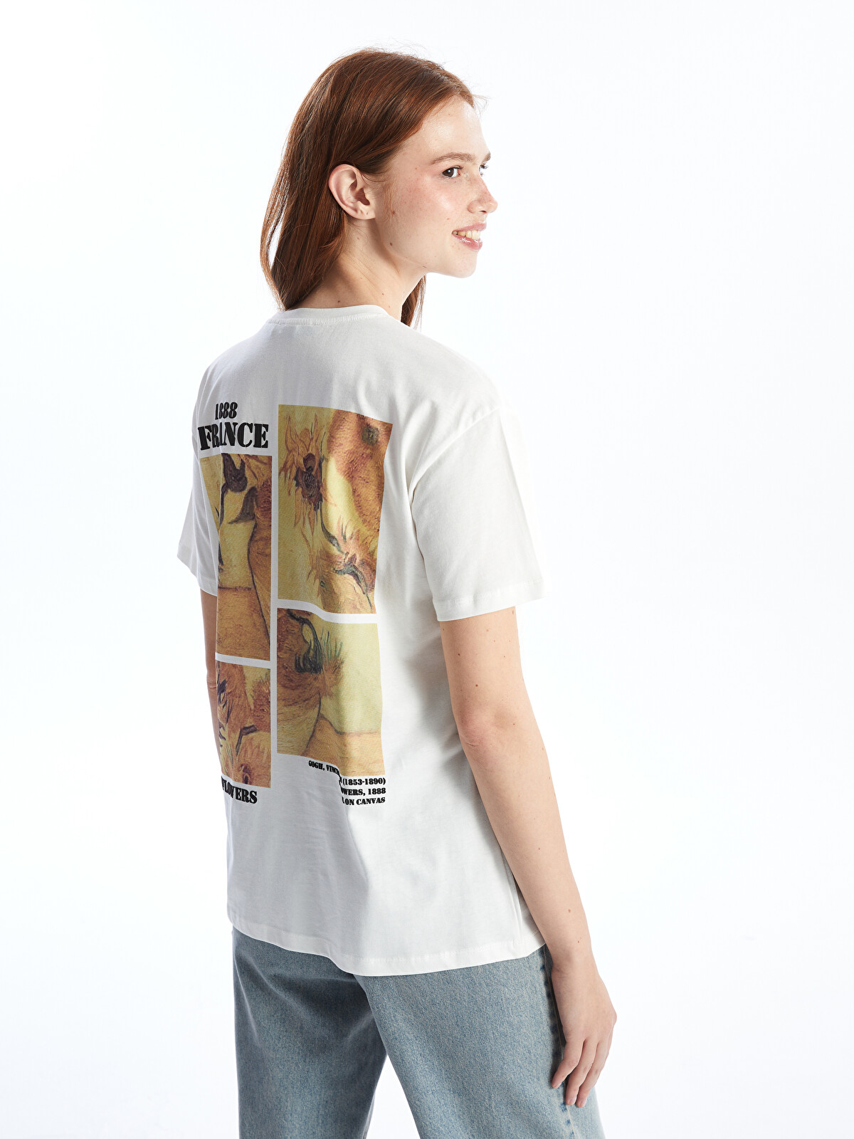 XSIDE Vincent Van Gogh Baskılı Kadın Tişört - W4I737Z8-R9J | LCW