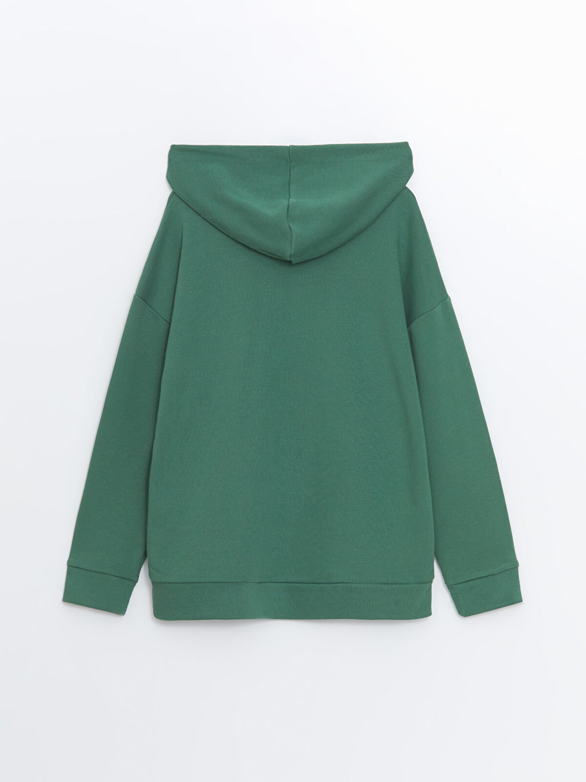 Yeşil Kapüşonlu Baskılı Oversize Kadın Kalın Sweatshirt