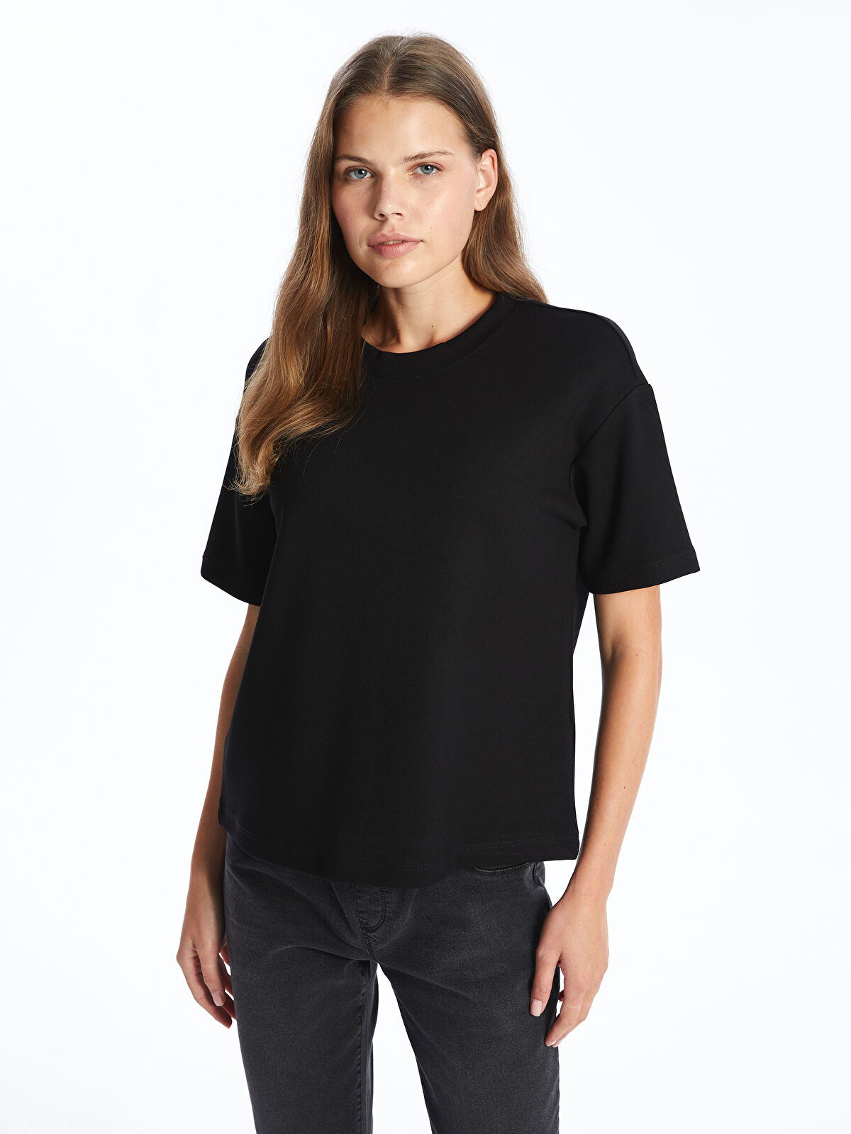 LCW Comfort Crew Neck Women's T-Shirt - W4IA56Z8-CVL - LC Waikiki