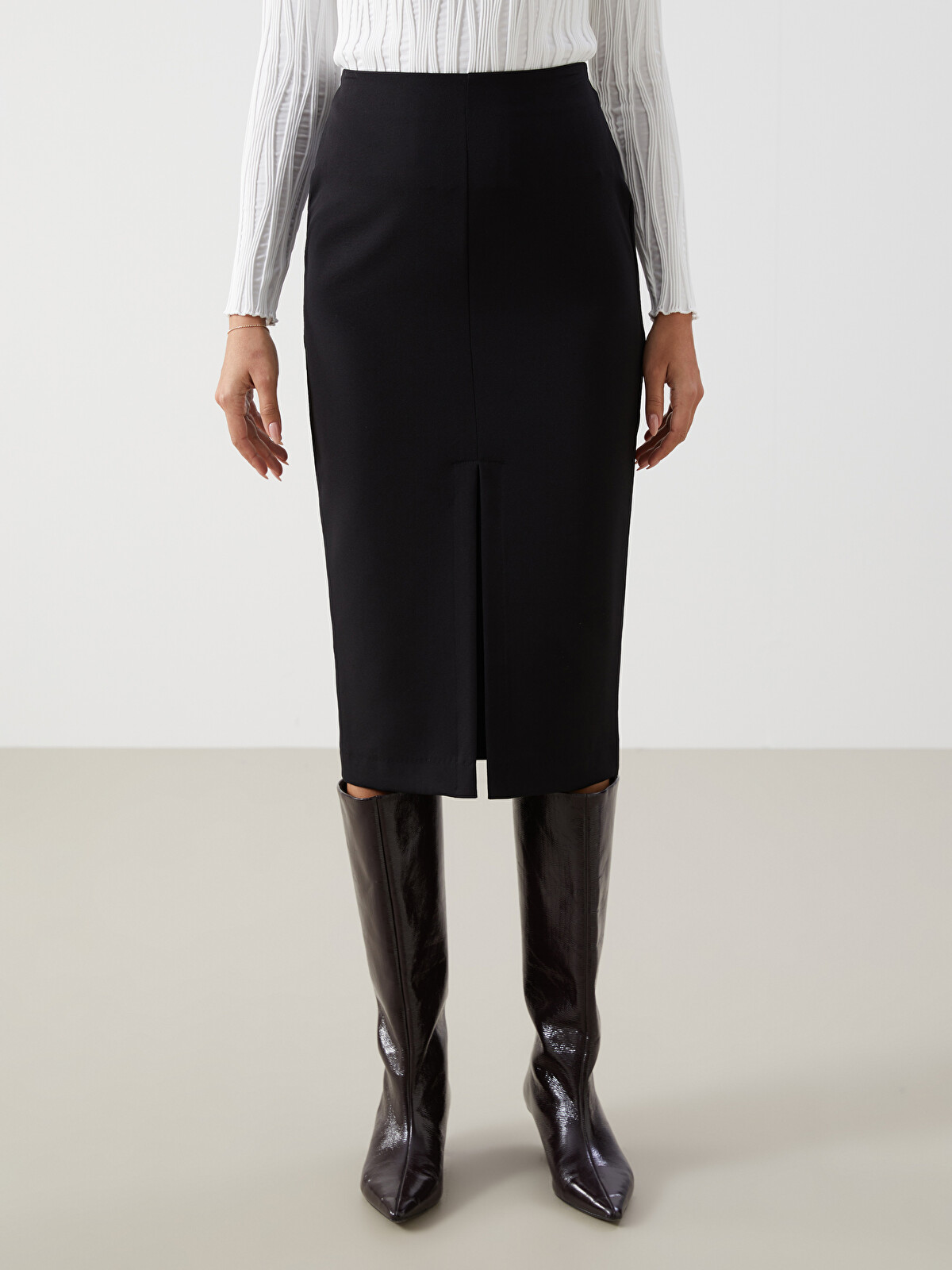 LCWAIKIKI Classic Zippered Waist Women's Pencil Skirt - W4JE47Z8