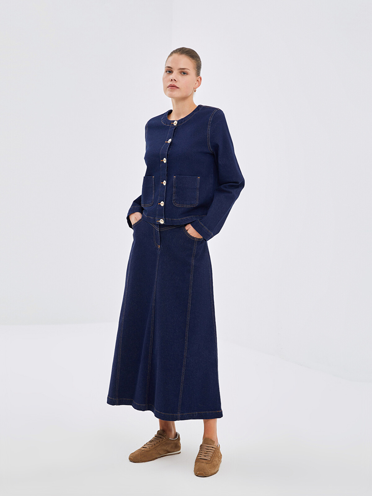LCW Modest Спідниця з деніму для жінок зі звичайною посадкою