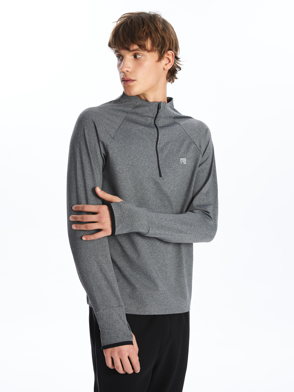 LCW ECO Dik Yaka Uzun Kollu Erkek Spor Tişört - W4K738Z8-LZF | LC