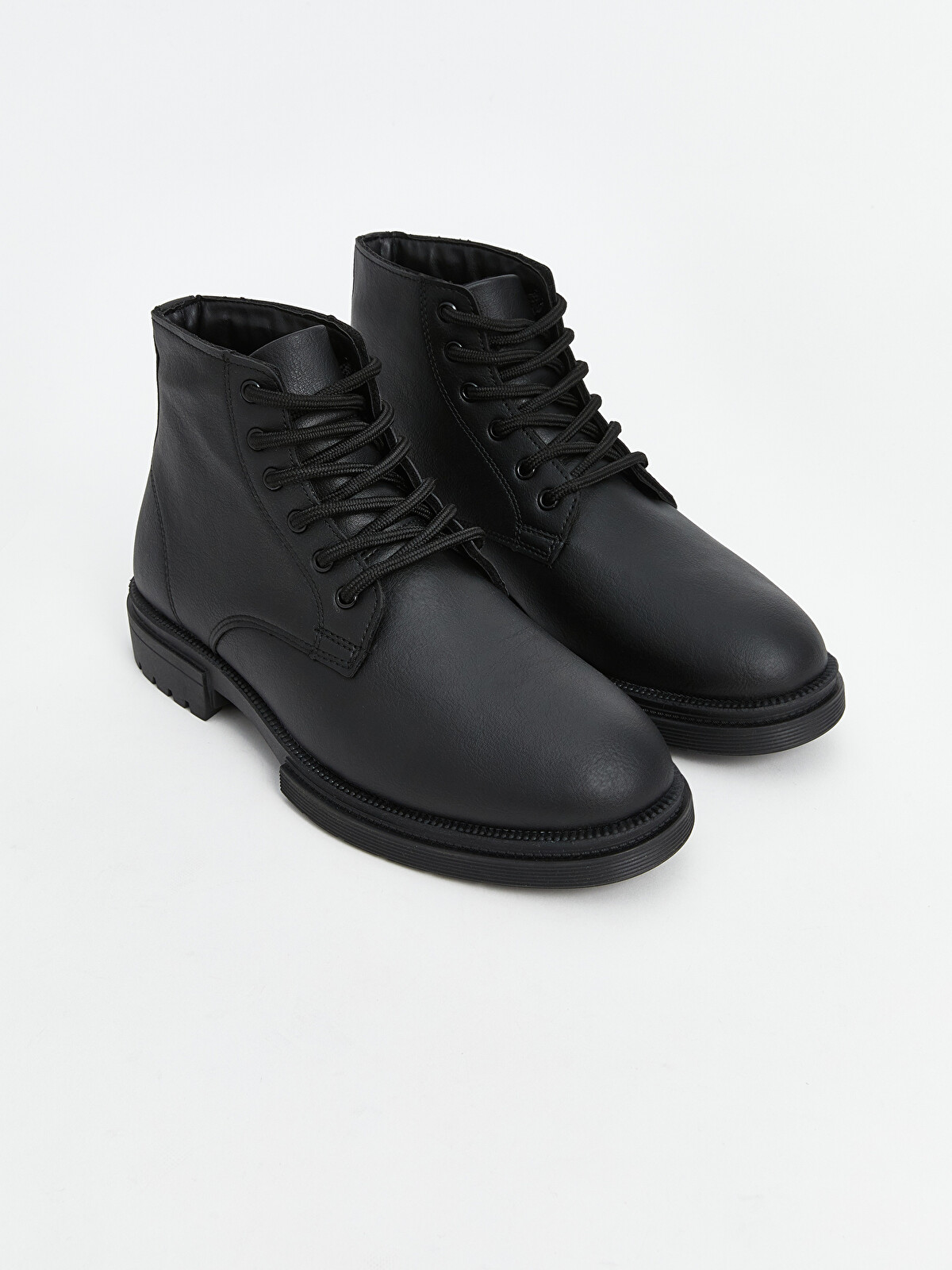 BOOT THE WAY アナログレコード LCW STEPS Faux Leather Men's Lace-up Boots - W4LA27Z8-HUC | LC Waikiki