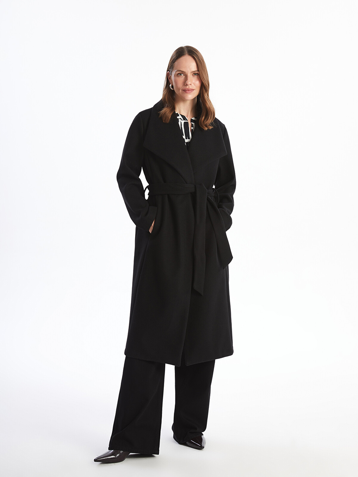 LCWAIKIKI Classic Jacket Collar Women's Cachet Overcoat - W51593Z8