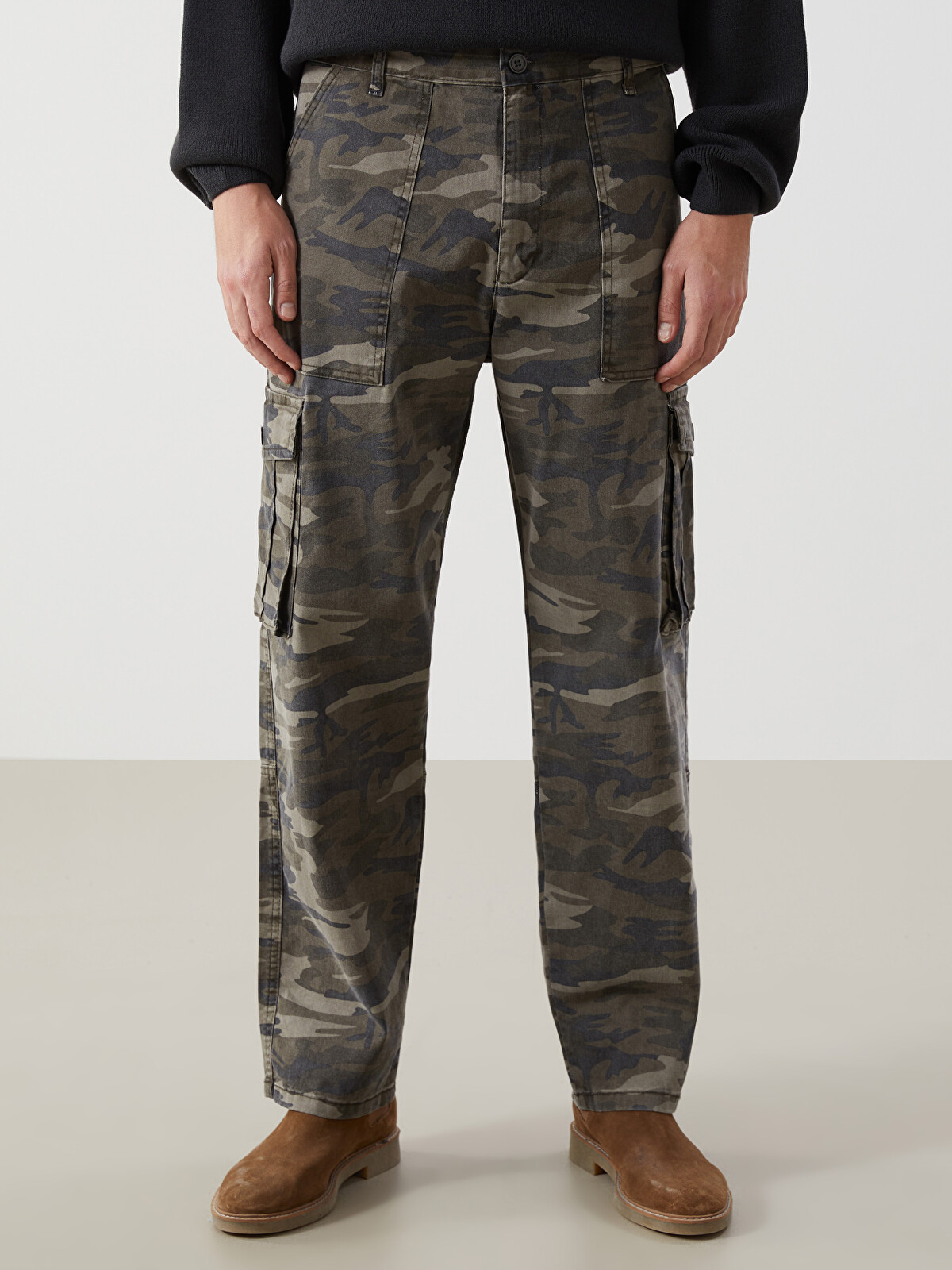 XSIDE Standart Kalıp Gabardin Erkek Kargo Pantolon - W4LO08Z8-F9C