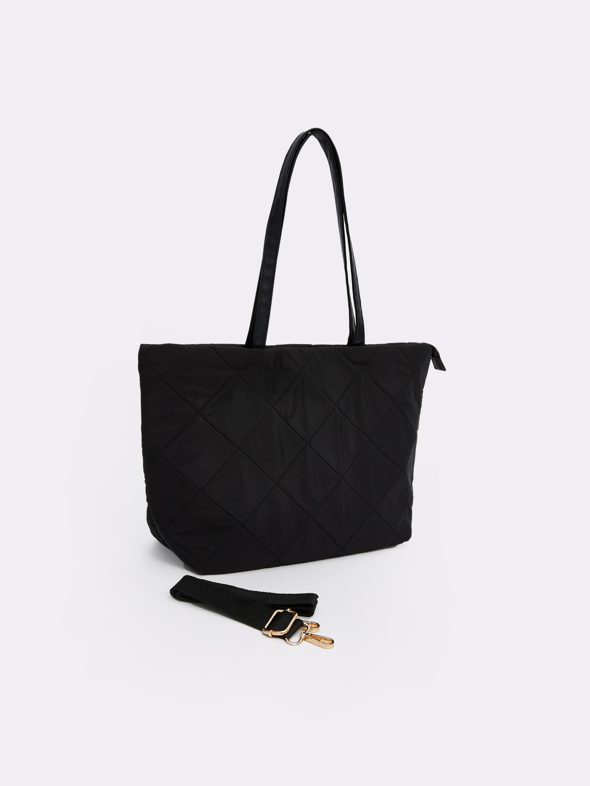 QUILTING shoulder bag ポーチ付き／black LCW ACCESSORIES Removable Strapped Women's Shoulder Bag - W1I089Z8