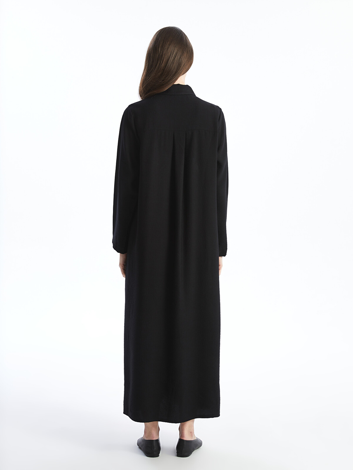 LCW Grace Shirt Collar Straight Long Sleeve A Cut Women's Abaya