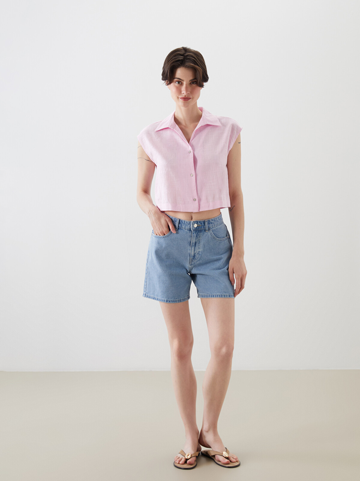 LCW Jeans Bermuda Fit Women's Denim Shorts - S4J219Z8-311 | LC Waikiki