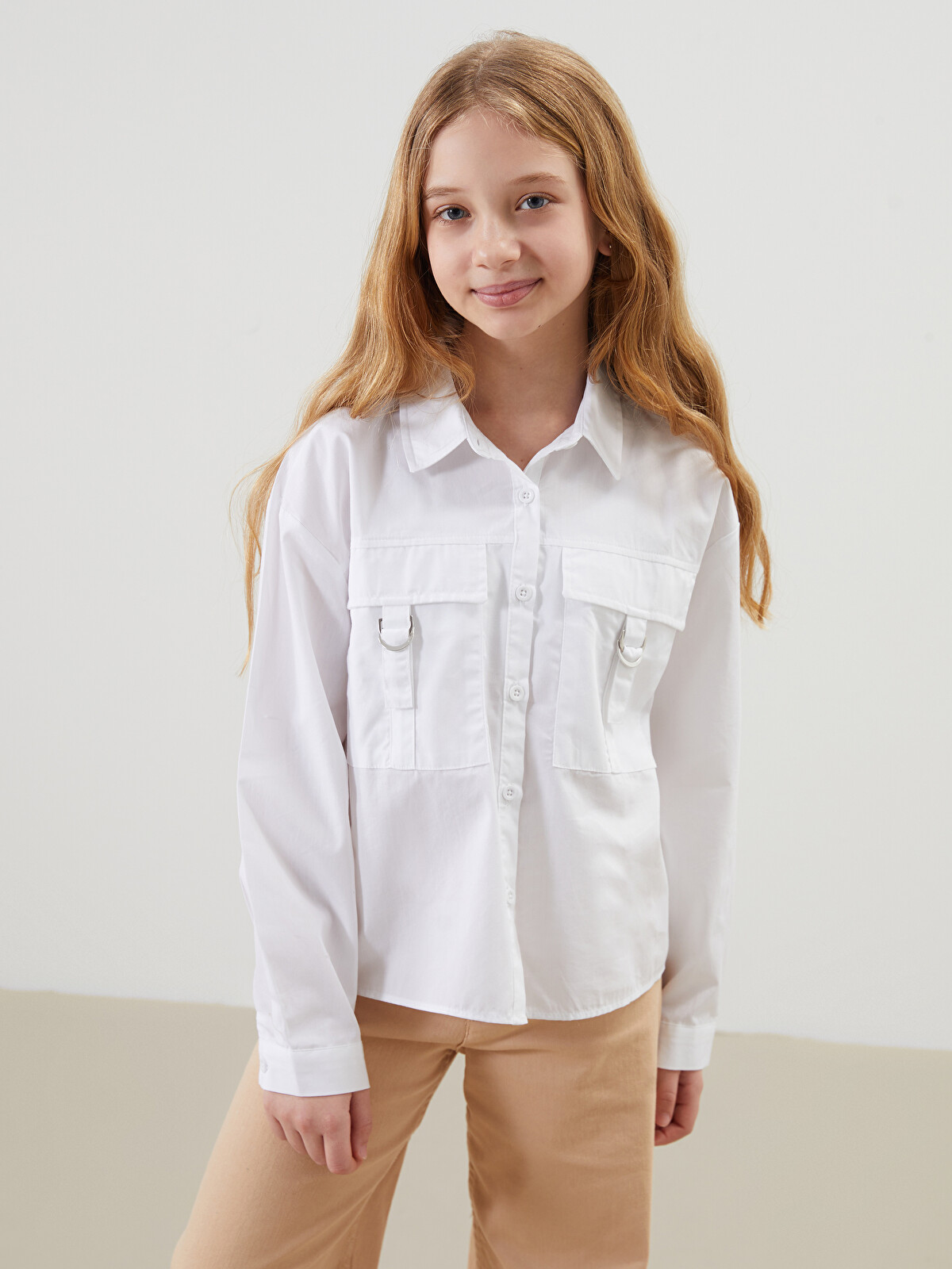 LCW Kids Basic Long Sleeve Girls' Shirt - S50510Z4-Q6K | LC Waikiki
