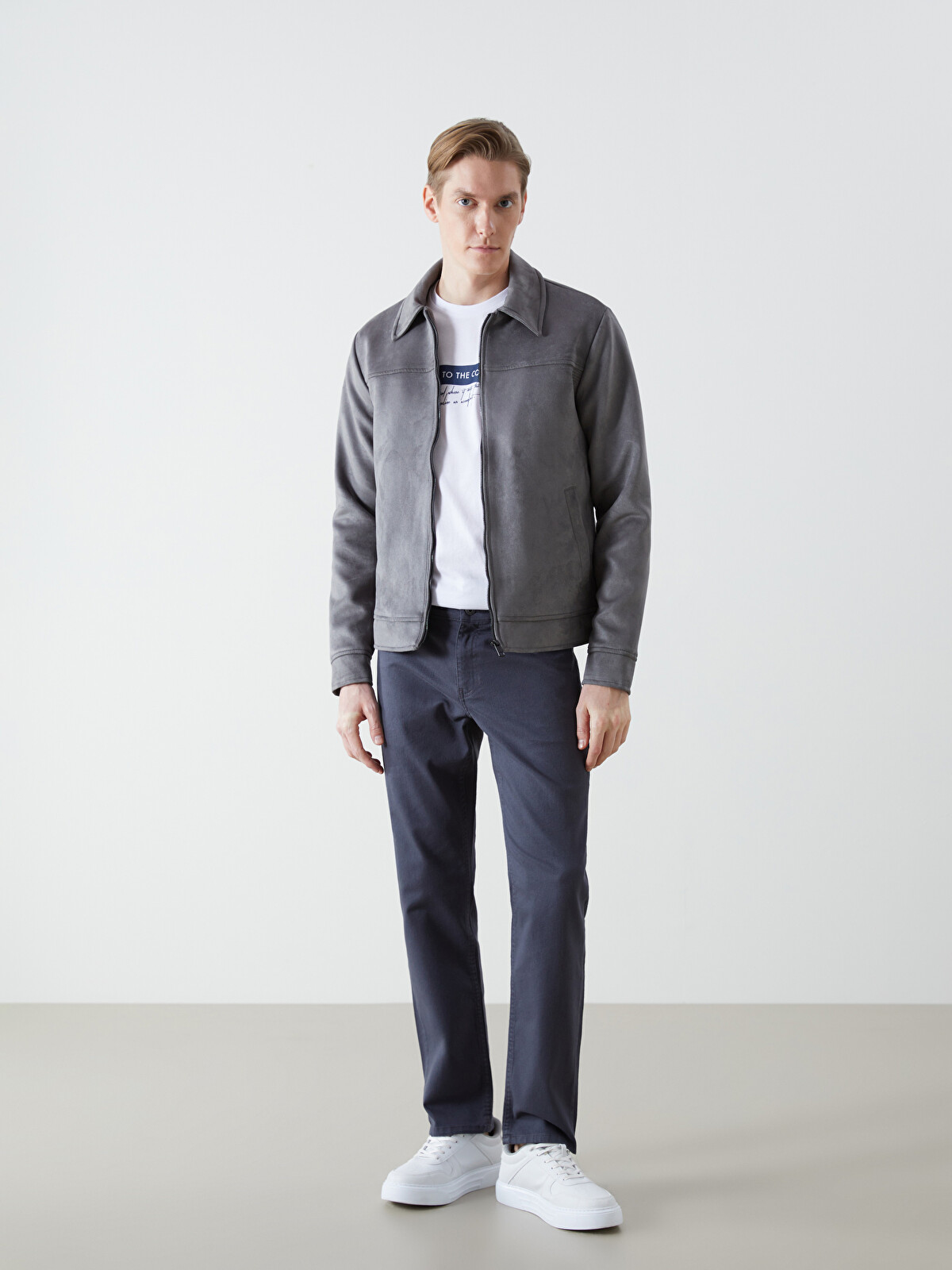 LCWAIKIKI Classic Antrasit Standart Kalıp Gabardin Erkek Chino