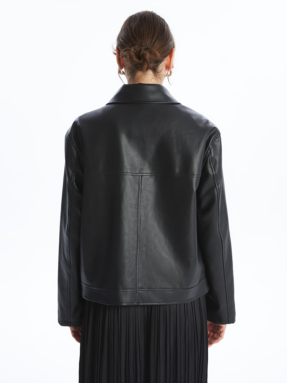 ラッキー LCWAIKIKI Classic Collared Neck Women's Faux Leather Jacket