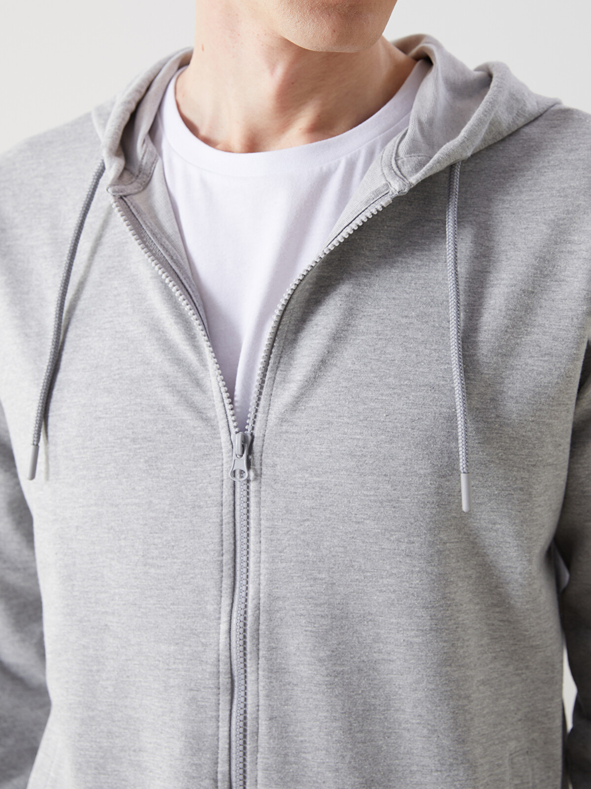 LCWAIKIKI Basic Hooded Long Sleeve Men's Zip-up Sweatshirt