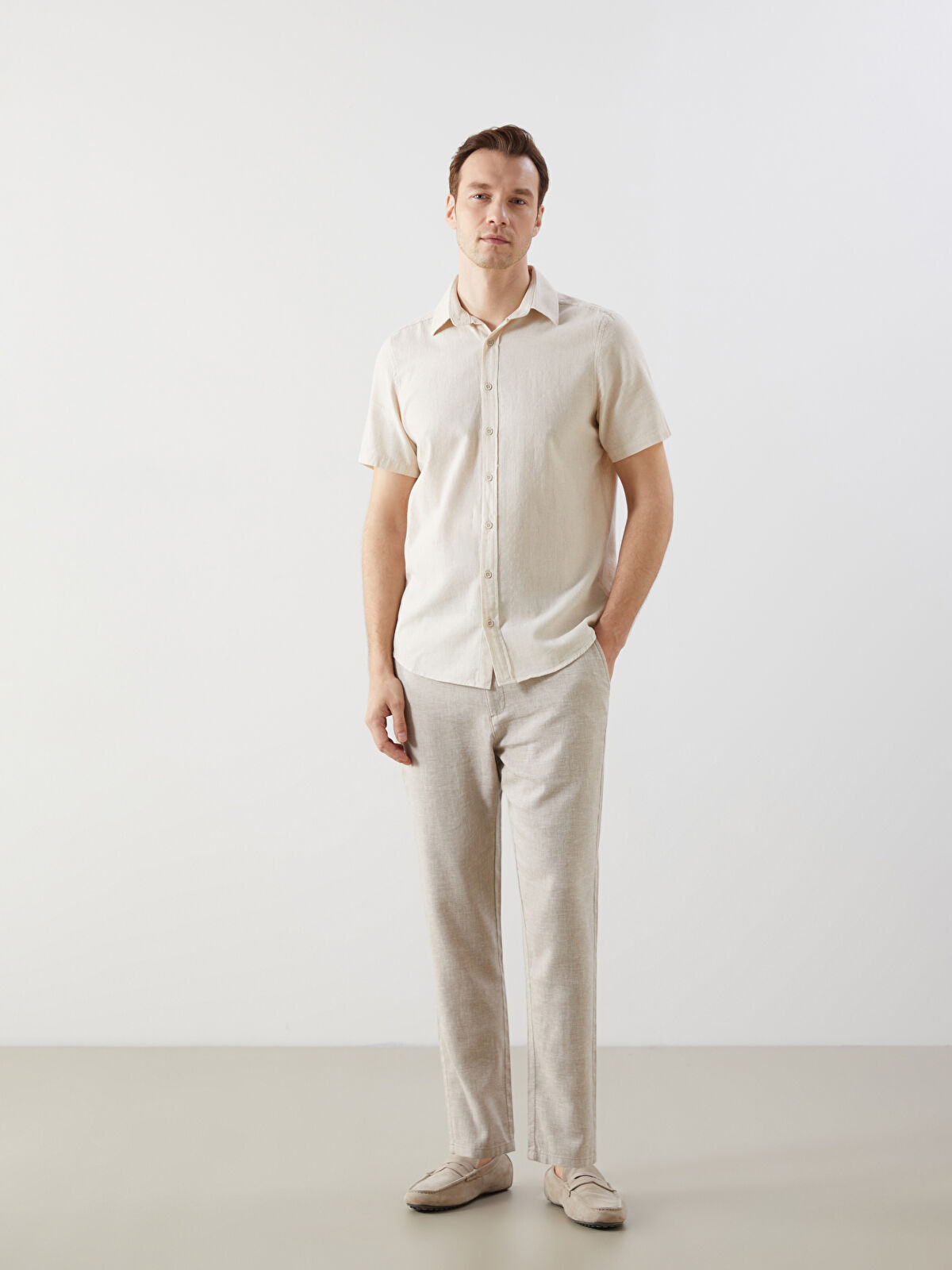 LCWAIKIKI Classic Standard Fit Linen Blend Men's Chino