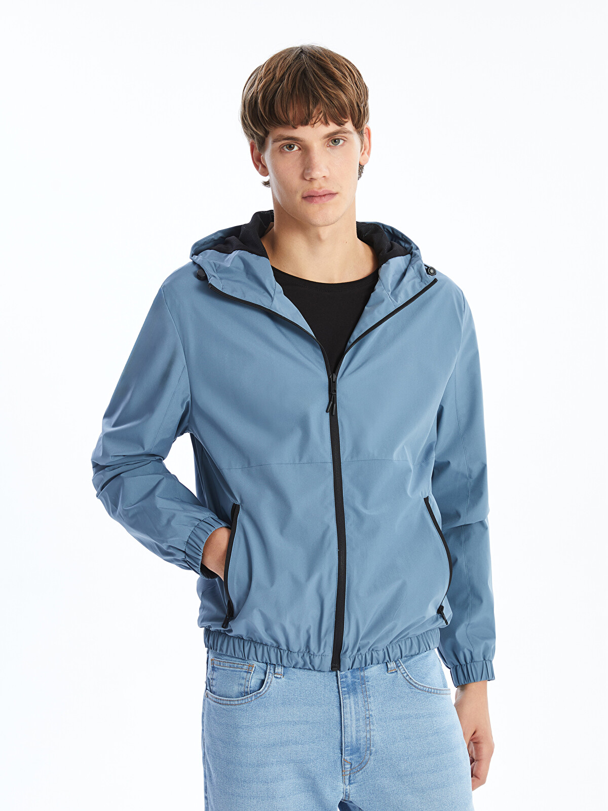 XSIDE Regular Fit Hooded Men's Raincoat - S51513Z8-QJ0 - LC Waikiki