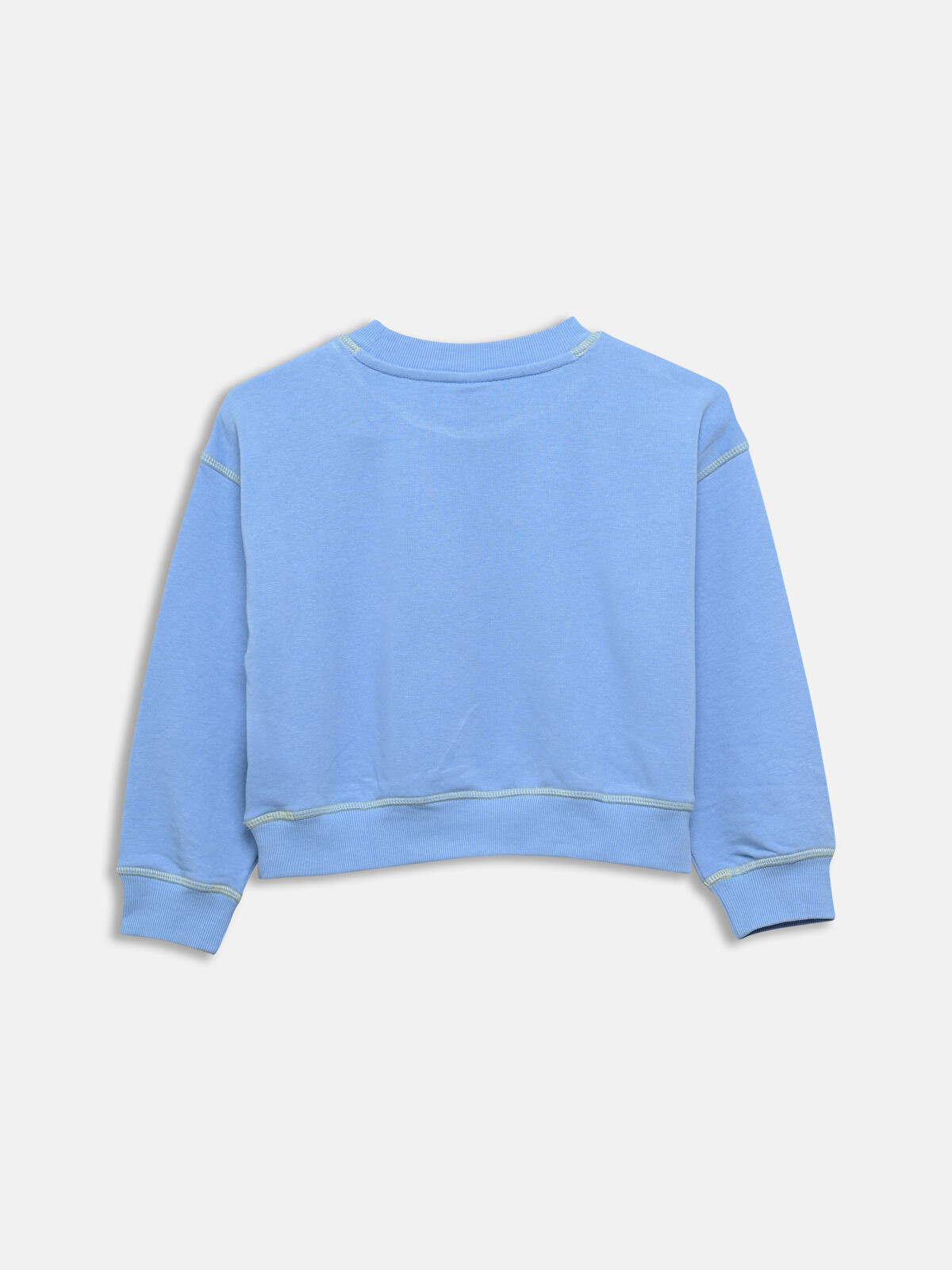 LCW Kids Crew Neck Tokyo Printed Girls' Crop Sweatshirt - S51529Z4