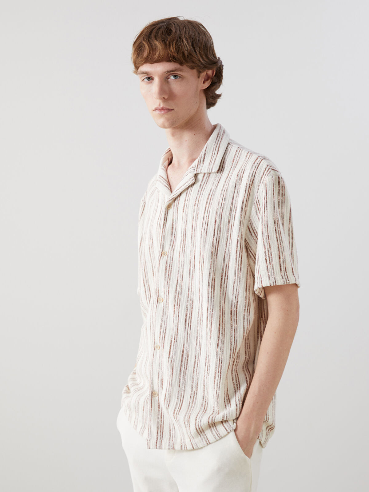 XSIDE Relaxed Fit Men's Shirt -S51844Z8-LEW - LC Waikiki