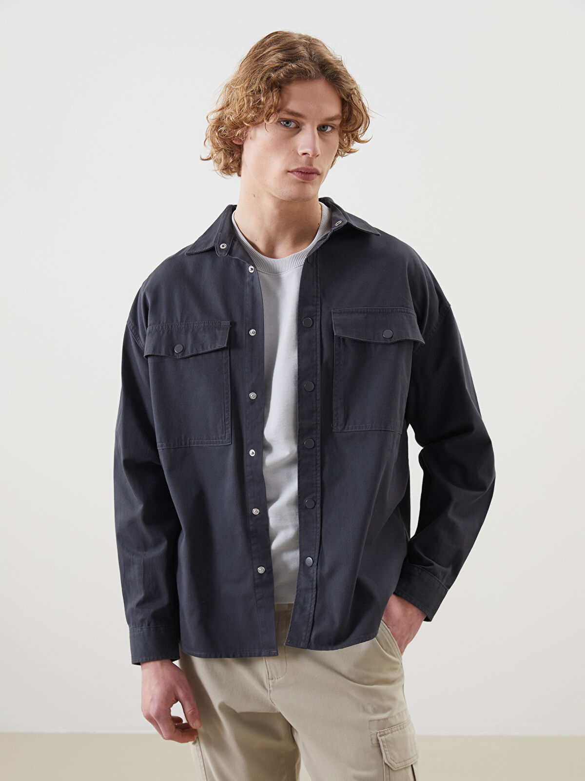 Relaxed Fit Long Sleeve Men's Shirt -S41216Z8-R9J - LC Waikiki