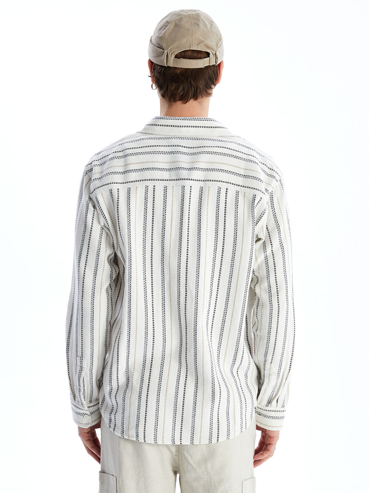 NAO 麻100％ XSIDE Relaxed Fit Men's Shirt -S53231Z8-LGS - LC Waikiki