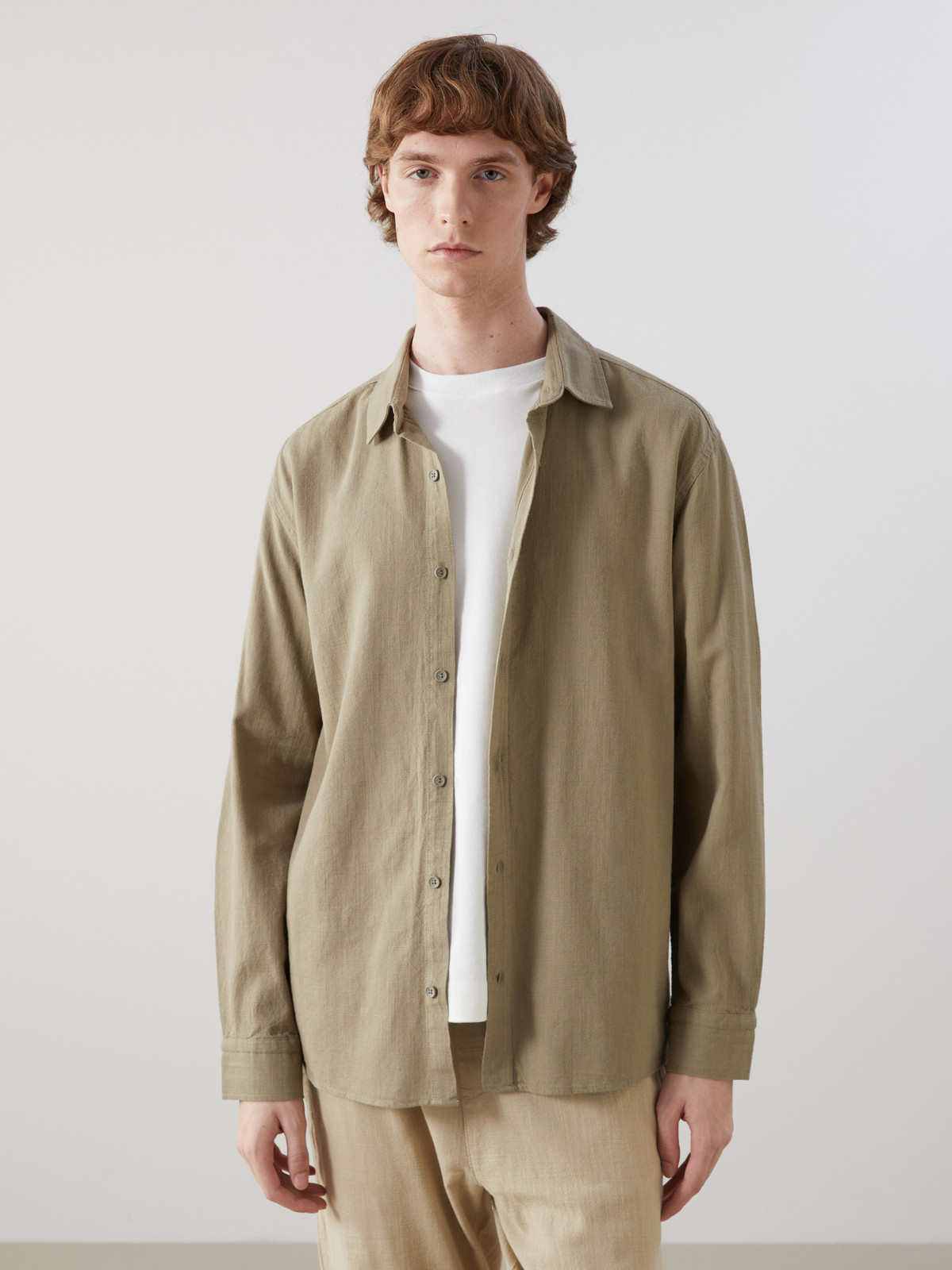 XSIDE Regular Fit Long Sleeve Linen-look Men's Shirt - S51856Z8
