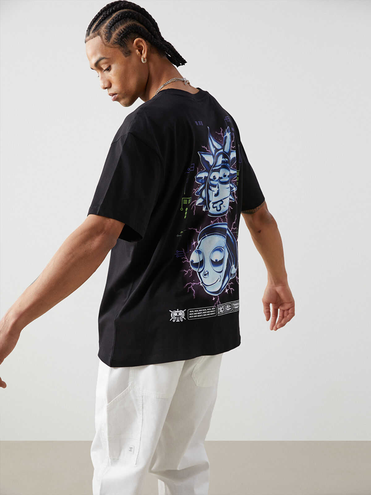 XSIDE Crew Neck Rick and Morty Printed Men's T-Shirt -S52142Z8-CVL