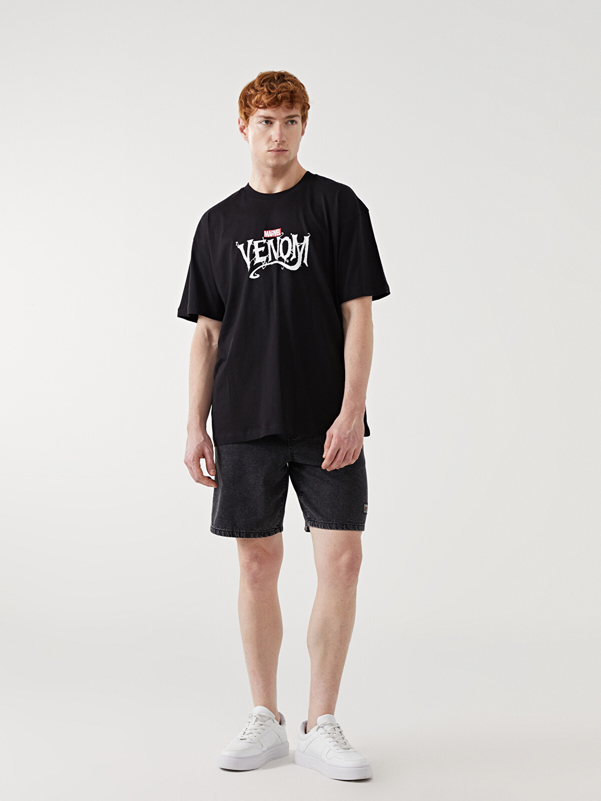 WANIMA football shirt ブラック S/M XSIDE Bisiklet Yaka Kısa Kollu Venom Baskılı Penye Erkek Tişört
