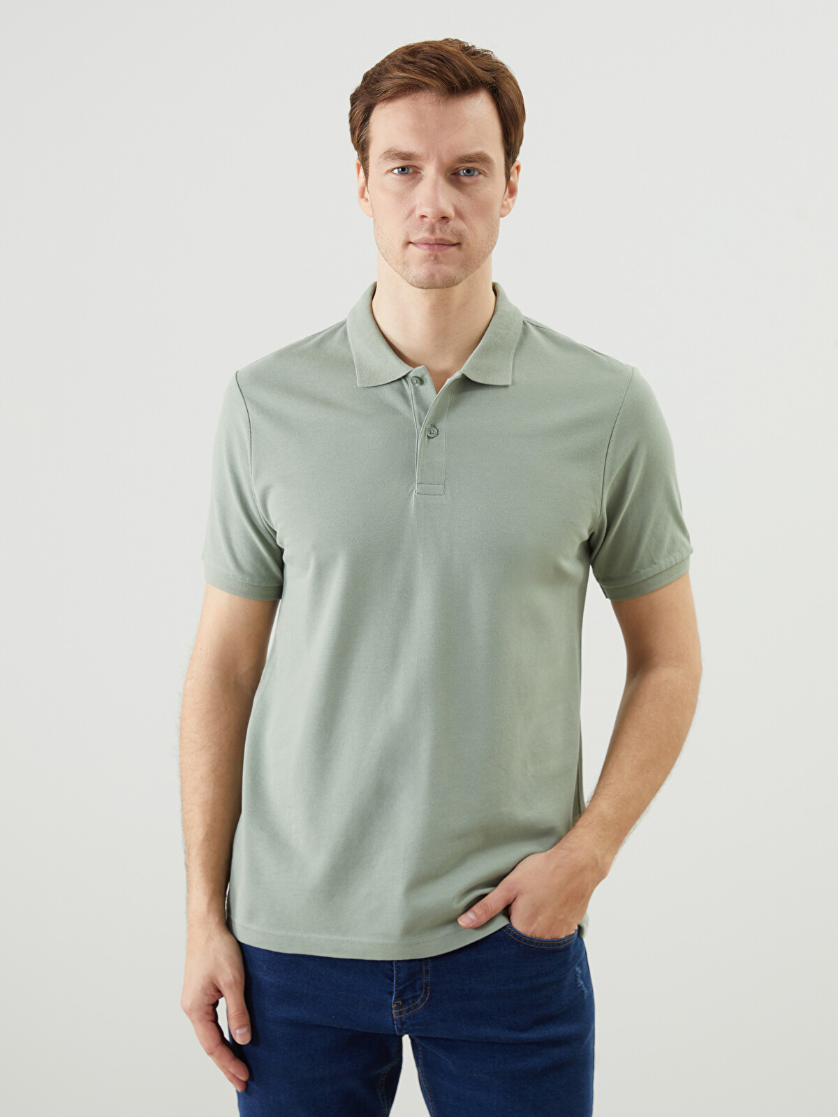 Men's Textured Collar Polo Classic LCWAIKIKI mik! T-Shirt S6MP13Z8 - ジャケット・アウター