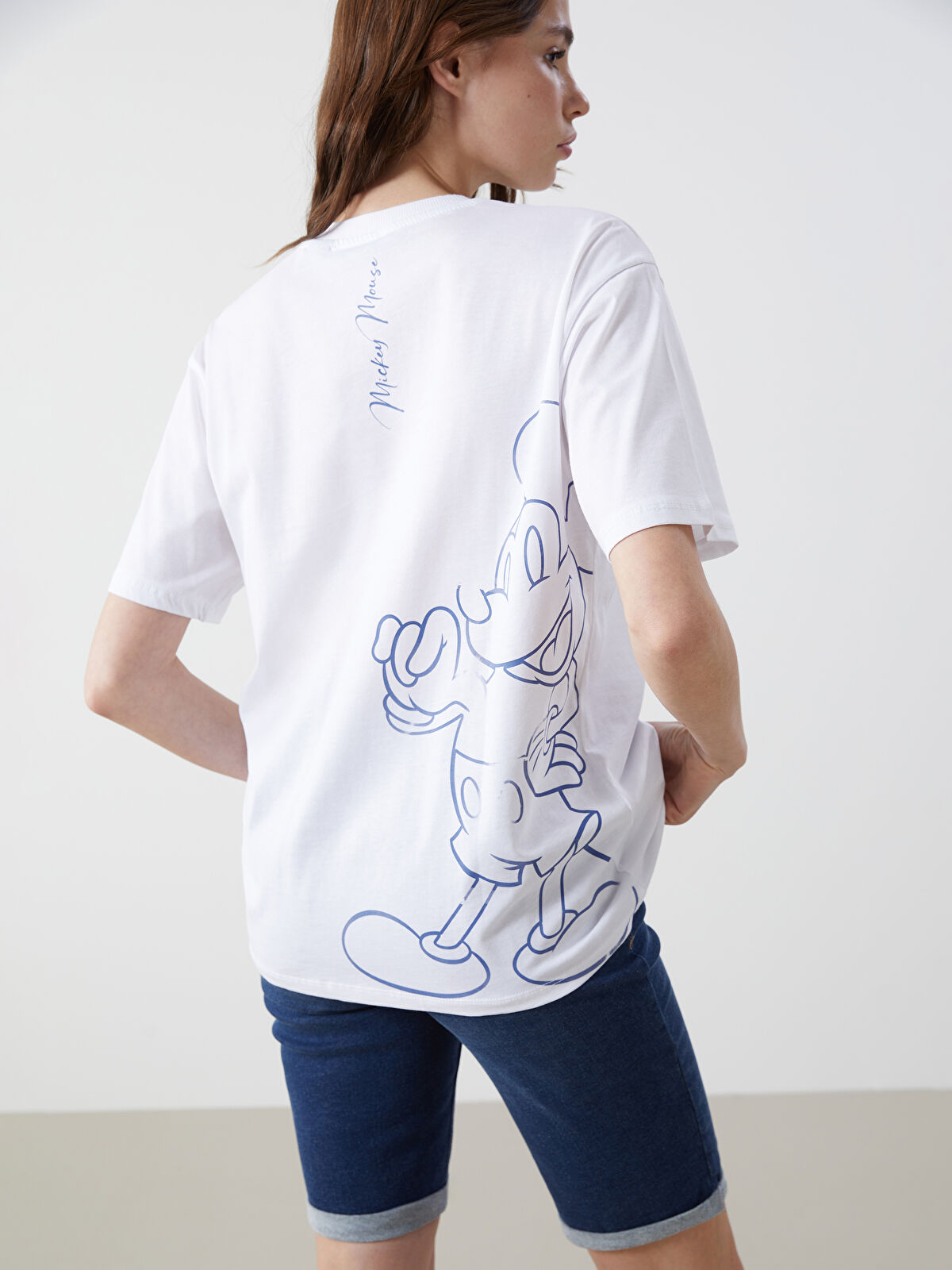 【Mickey85 】 XSIDE Crew Neck Mickey Mouse Printed Women's T-Shirt