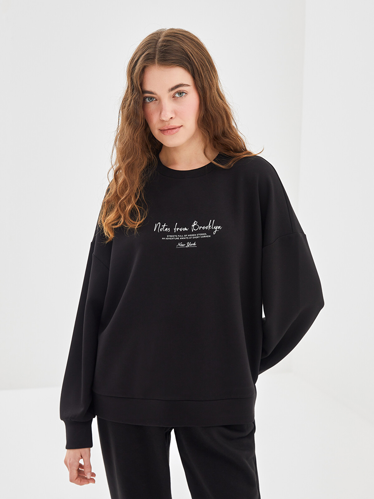 LCW Vision Brooklyn Printed Oversize Women's Sweatshirt - S52297Z8