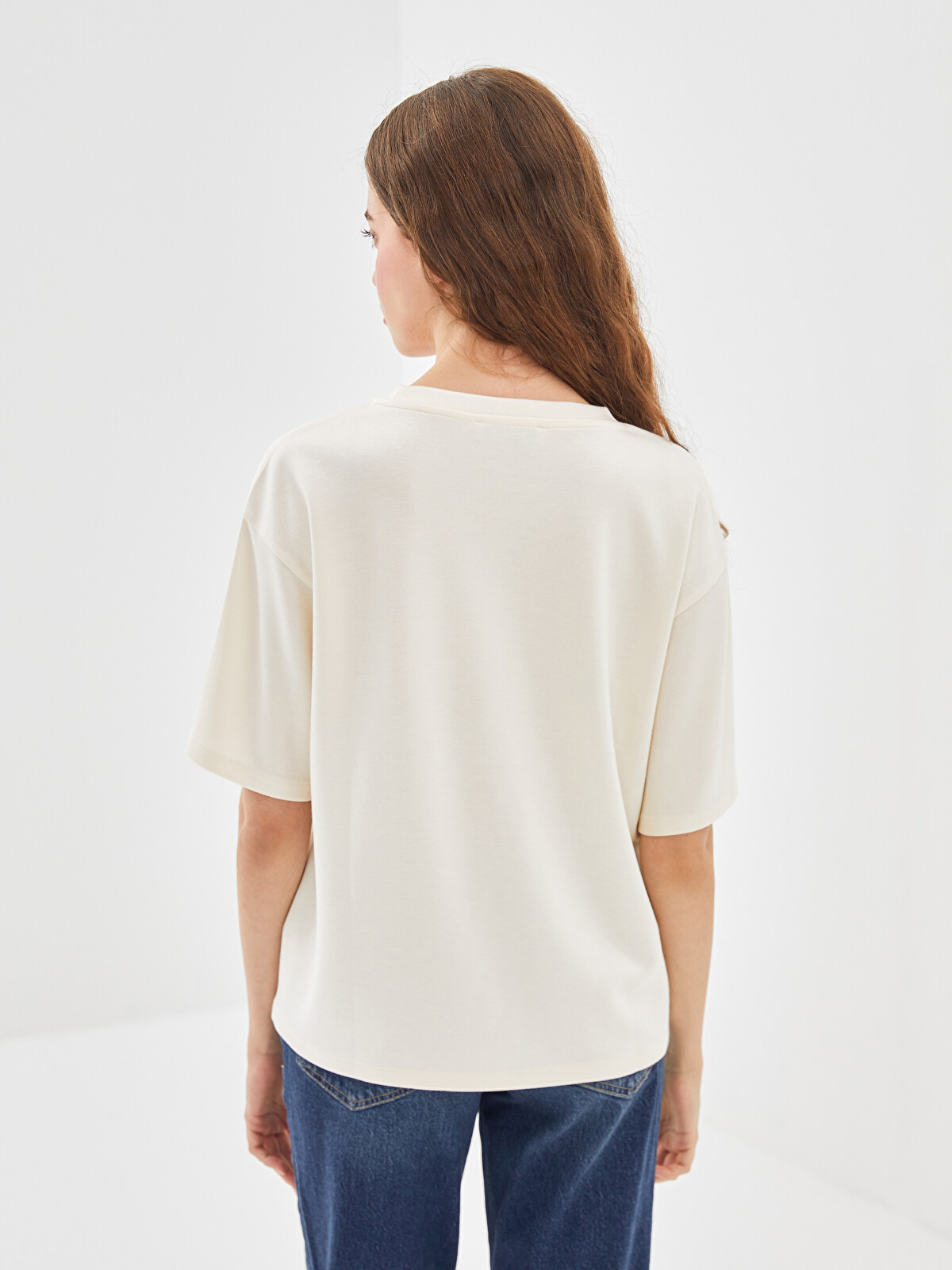 LCW Vision Crew Neck Printed Oversize Women's T-shirt - S52354Z8
