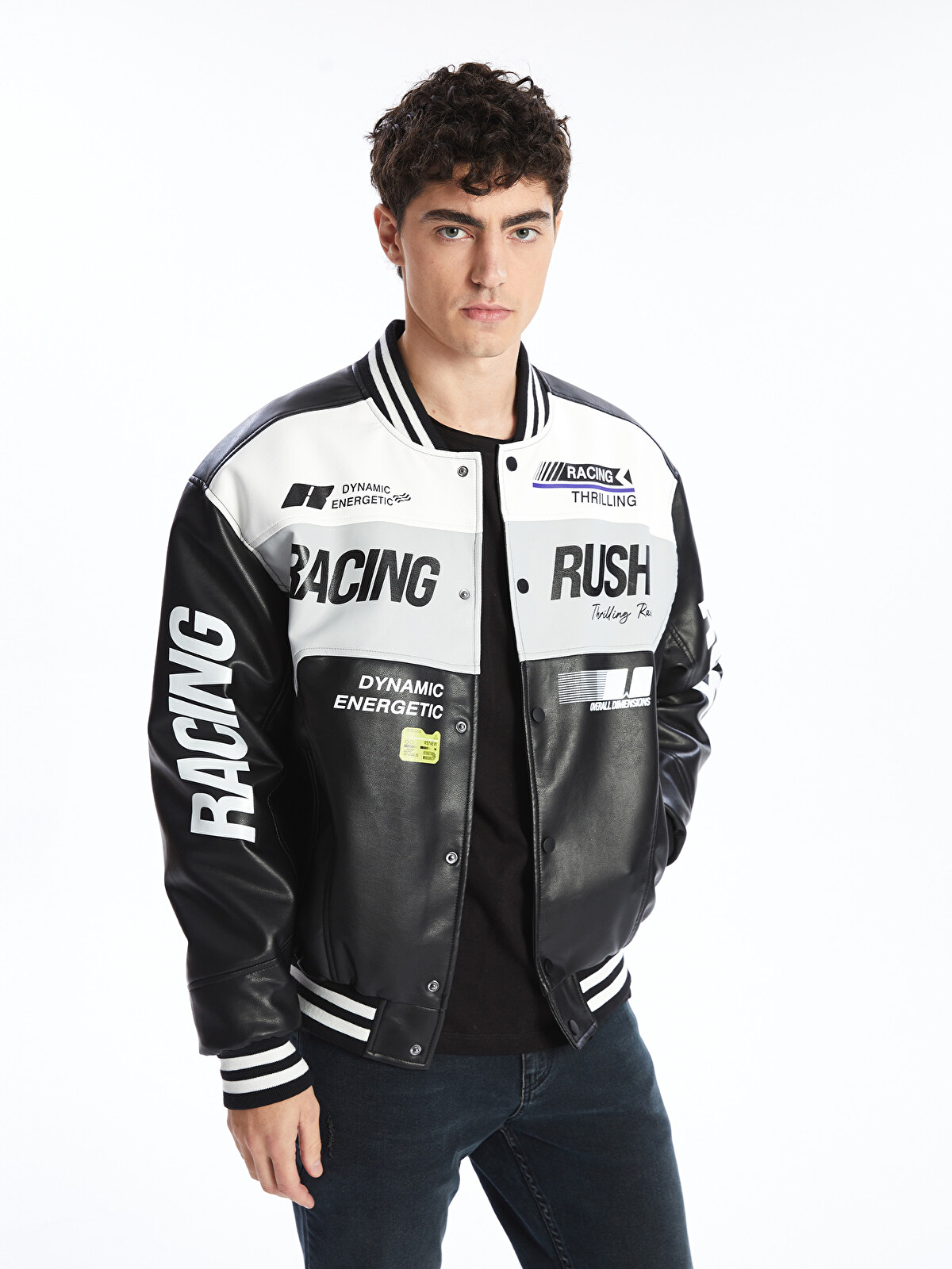 XSIDE Loose Fit College Collar Logo Men's Coat - S52513Z8-CVL - LC