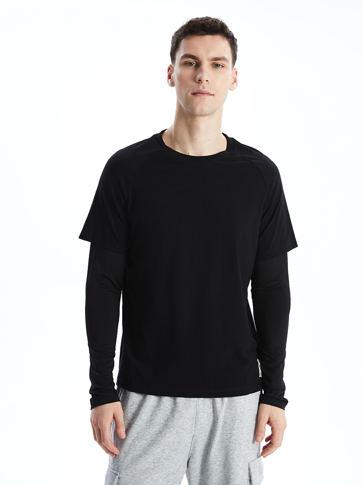 XSIDE ACTIVE Bisiklet Yaka Uzun Kollu Erkek Spor Tişört - S52614Z8