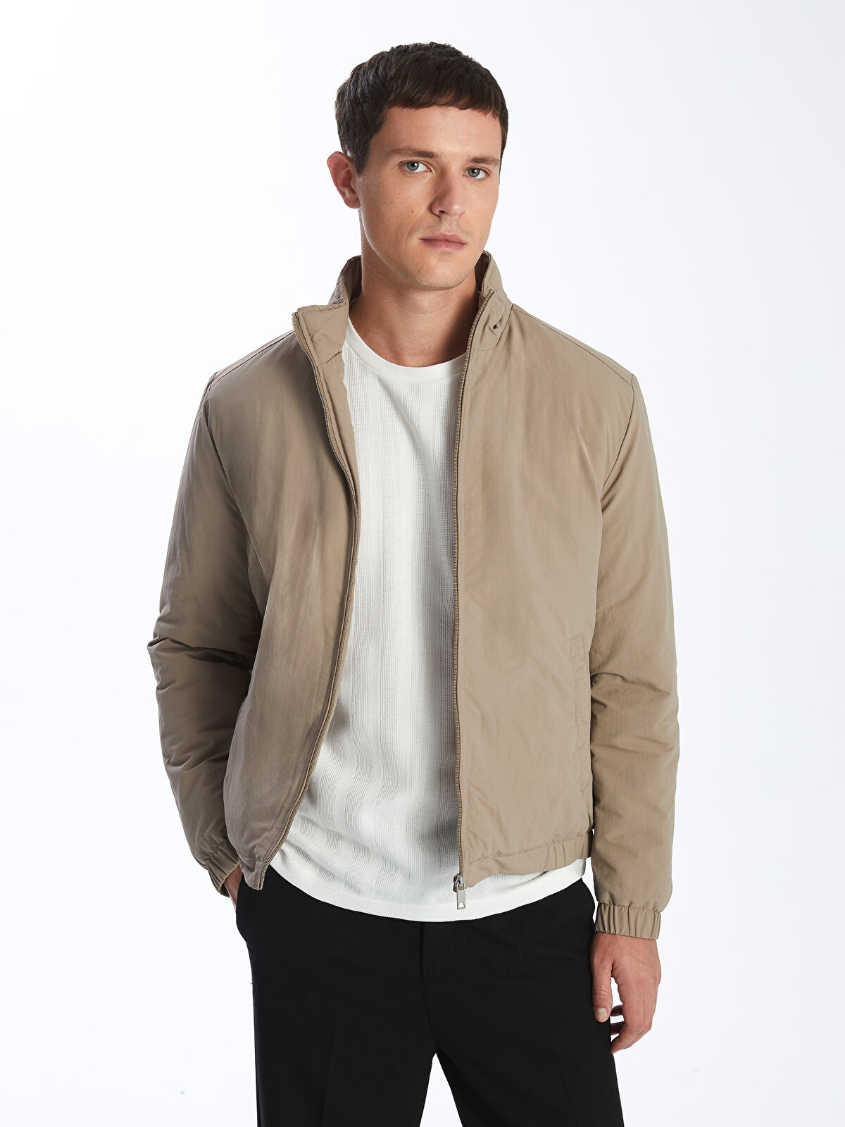 LCW Vision Bej Standart Kalıp Dik Yaka Erkek Mont - S52634Z8-RW0 | LCW