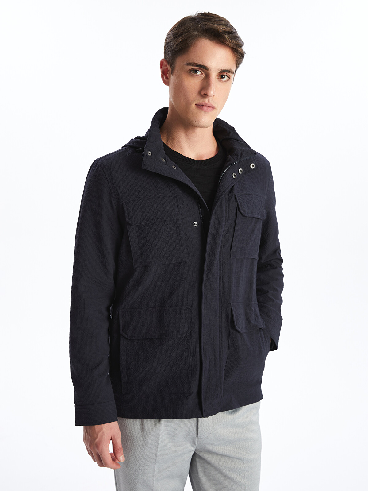 SOUTHBLUE Lacivert Standart Kalıp Dik Yaka Erkek Mont - S52641Z8
