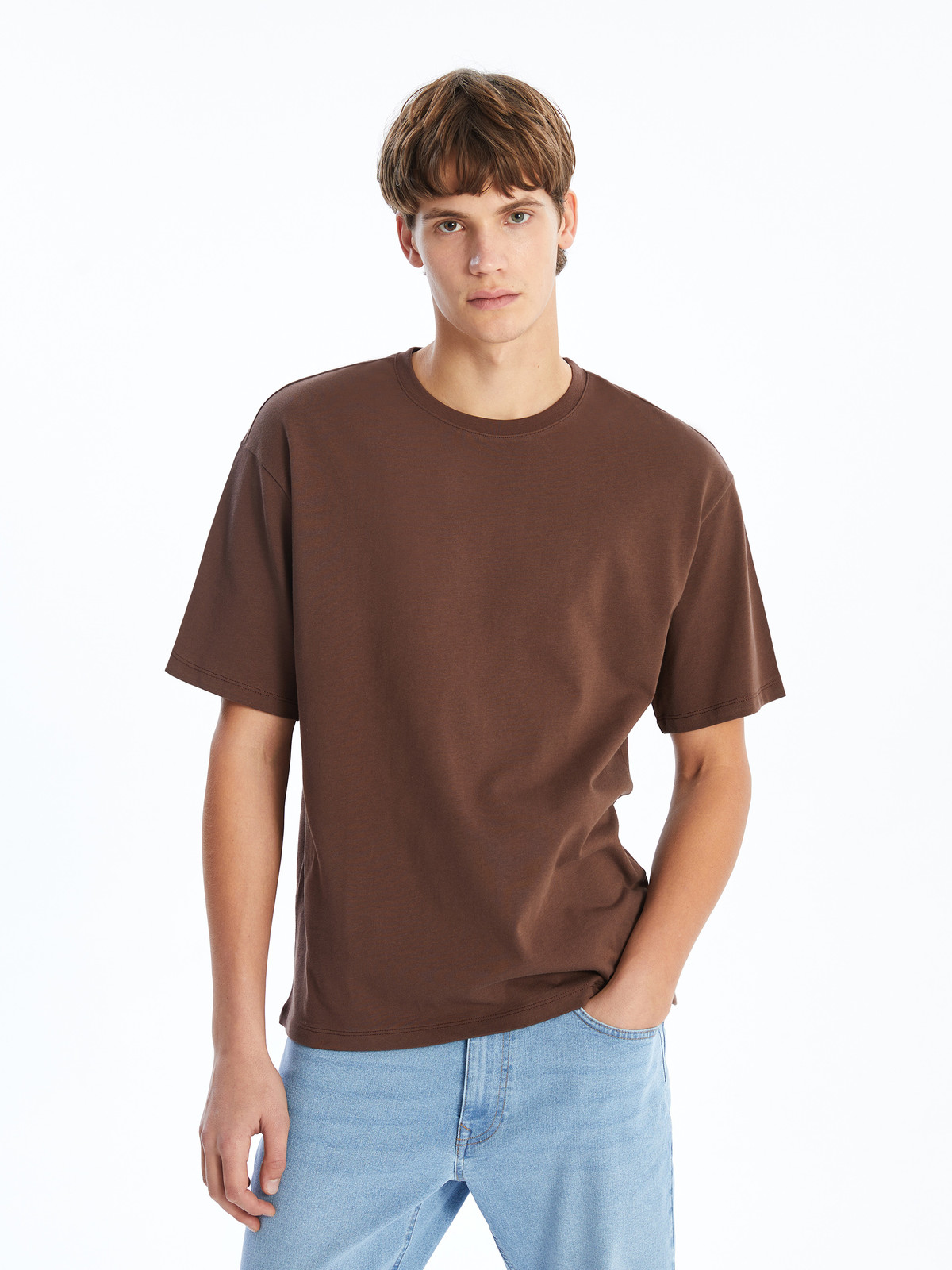 XSIDE Crew Neck Jersey Men's T-shirt - S52693Z8-HKQ | LC Waikiki