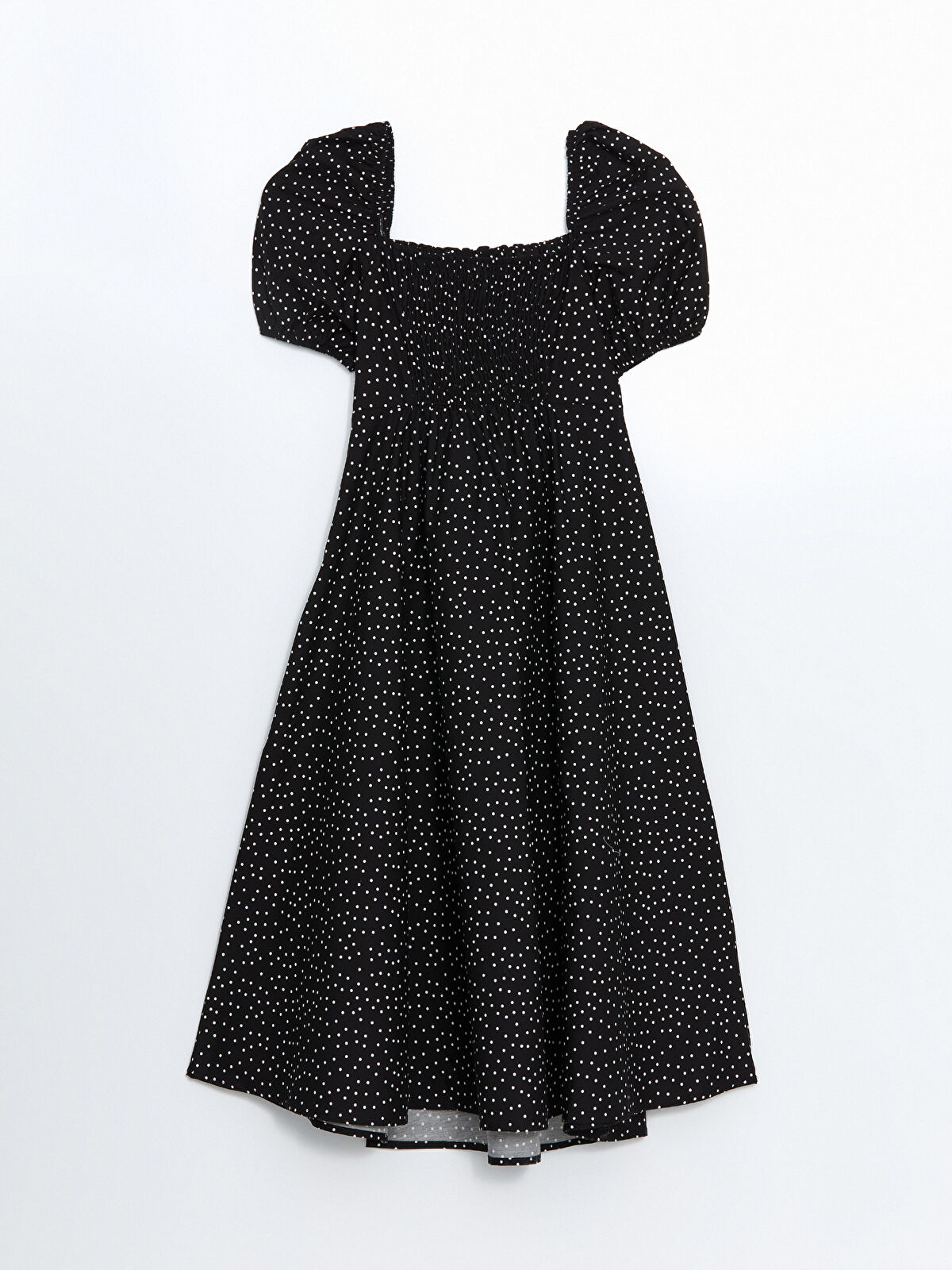 XSIDE Square Collar Patterned Short Sleeve Dress -S52697Z8
