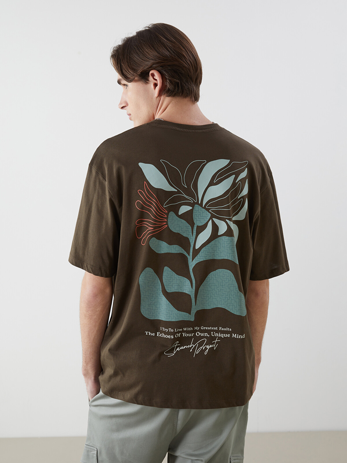XSIDE Crew Neck Short Sleeve Printed Combed Cotton Men's T-shirt