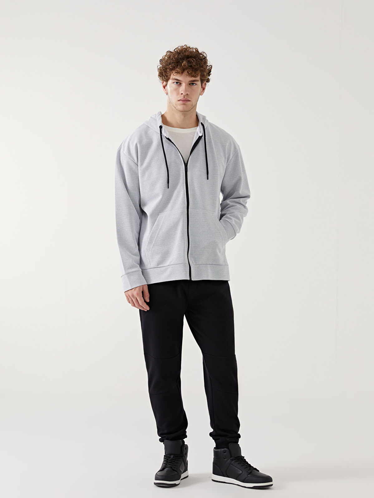 XSIDE Hooded Long Sleeve Men's Zip-Up Sweatshirt -S52743Z8