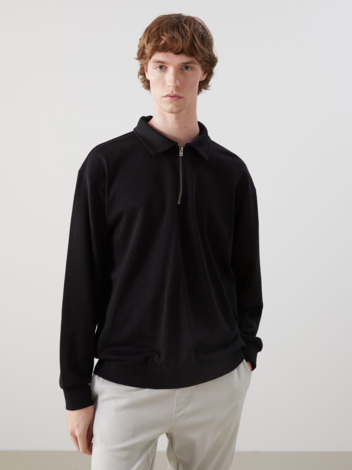 XSIDE Polo Neck Long Sleeve Men's Sweatshirt -S52821Z8-CVL - LC