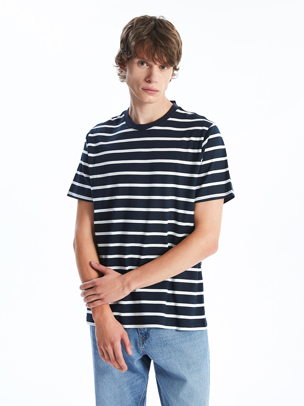 XSIDE Crew Neck Striped Jersey Men's T-Shirt -S52833Z8-LFC - LC