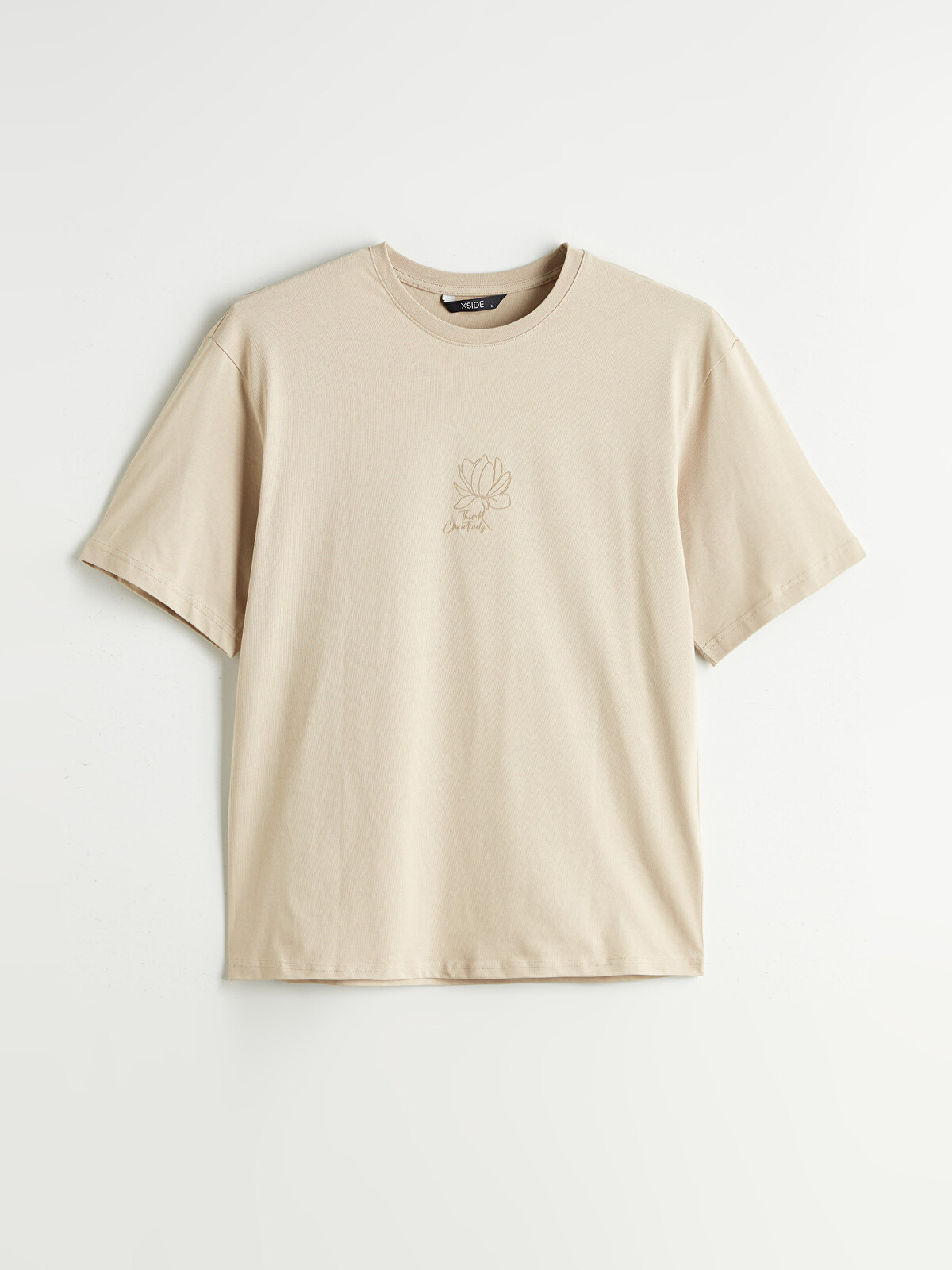 XSIDE Crew Neck Short Sleeve Patterned Jersey Men's T-Shirt