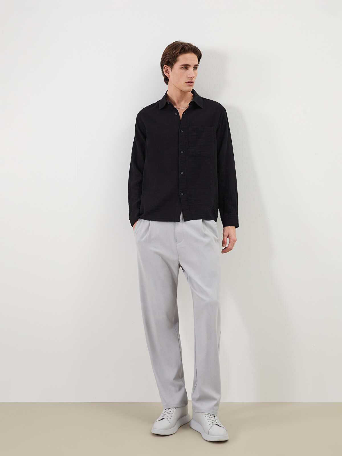 XSIDE Relaxed Fit Men's Pleated Trousers - S52917Z8-CT3 | LC Waikiki