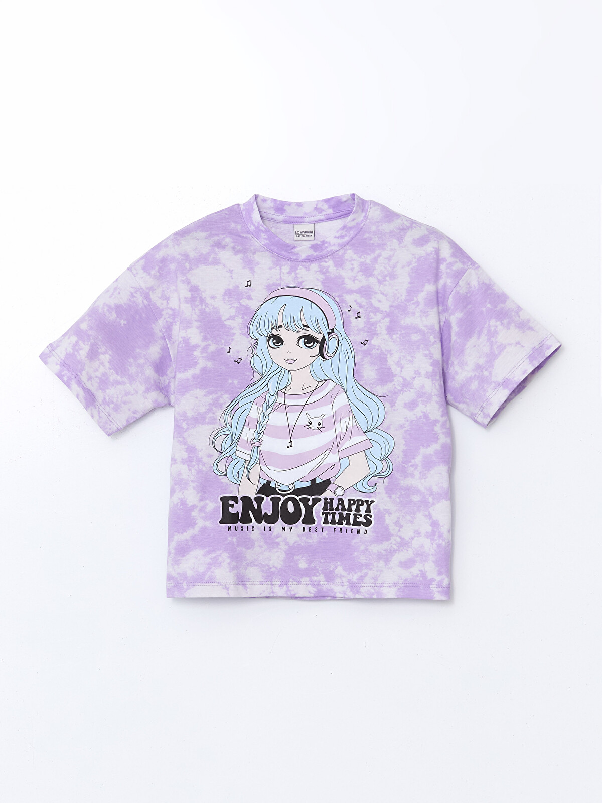 LCW Kids Crew Neck Anime Printed Girls' T-shirt - S52923Z4-F9C