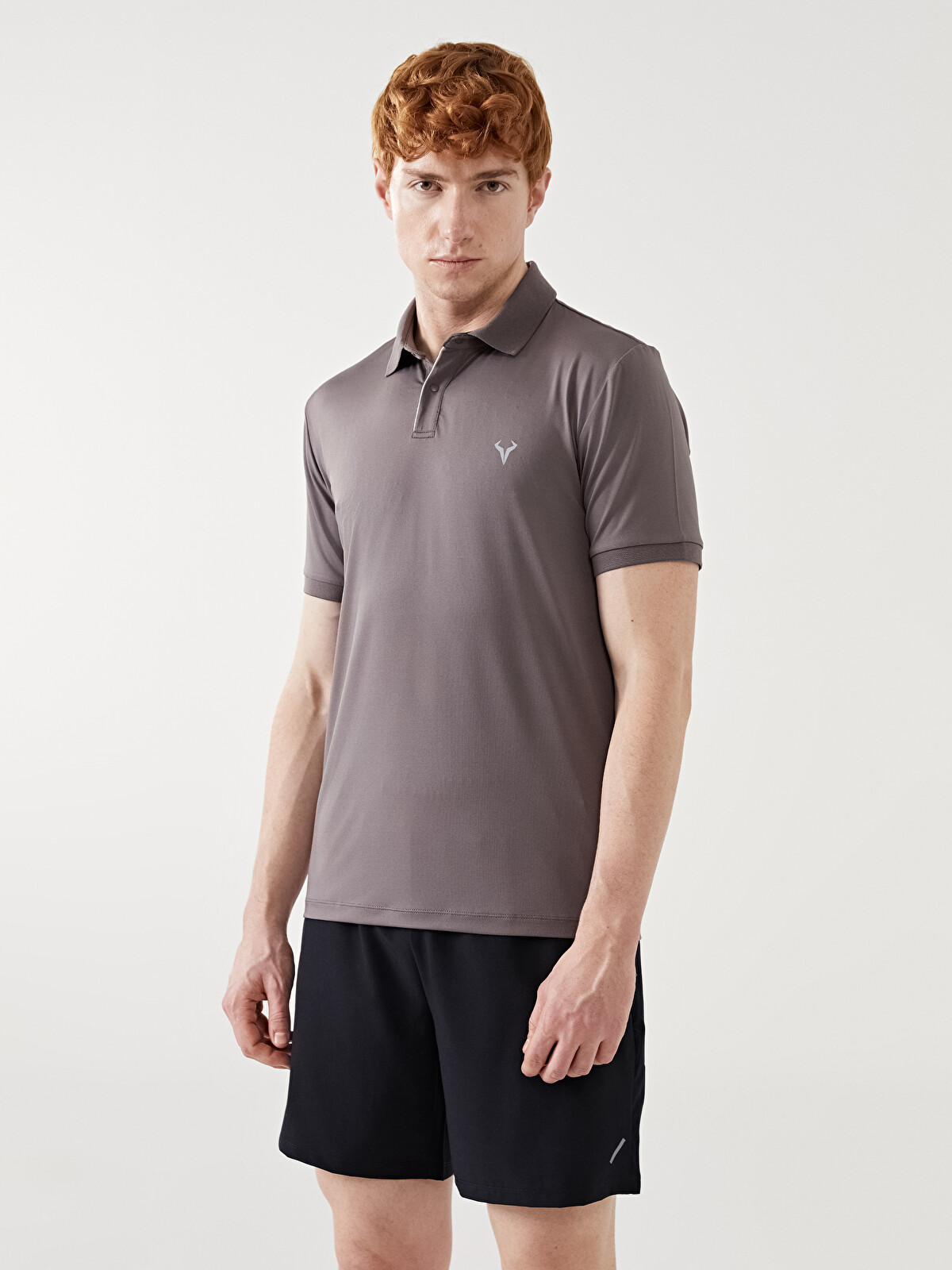 XSIDE ACTIVE Antrasit Polo Yaka Kısa Kollu Erkek Spor Tişört