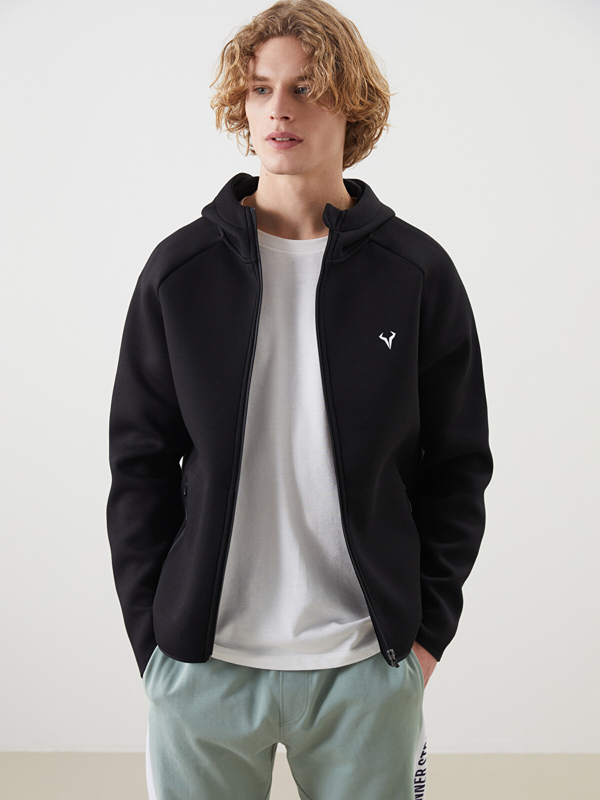 XSIDE ACTIVE Kapüşonlu Uzun Kollu Erkek Fermuarlı Sweatshirt