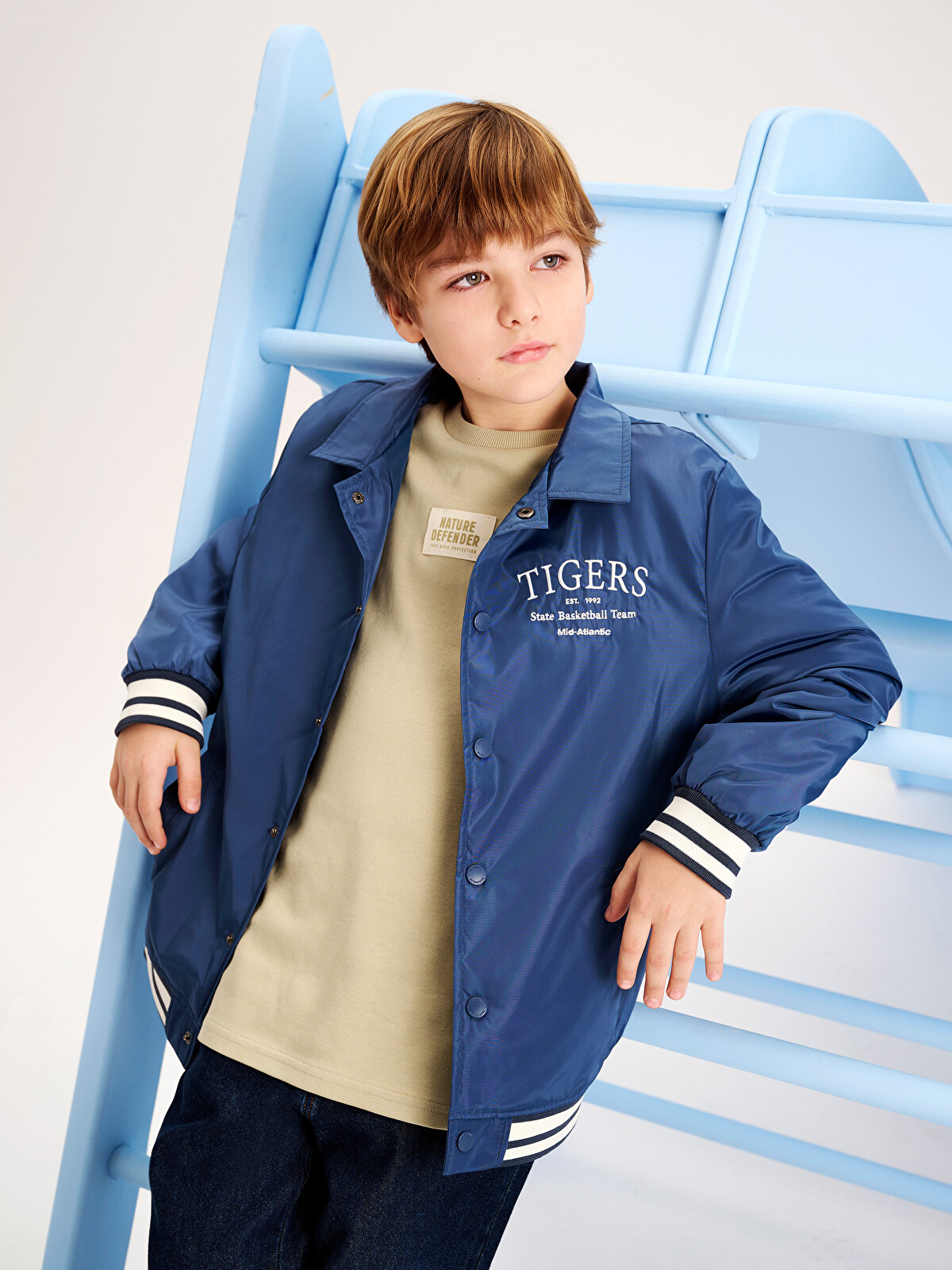LCW Kids Lacivert Gömlek Yaka Erkek Çocuk Mont - S53172Z4-HHX | LCW